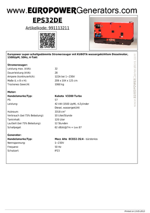 Diesel Generatoren Europower EPS 32 DE (MA)