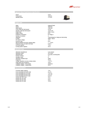 Diesel Generatoren Ingersoll-Rand G 100