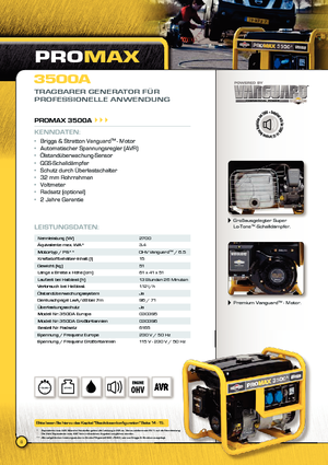 Diesel Generatoren Vanguard Promax 3500 A