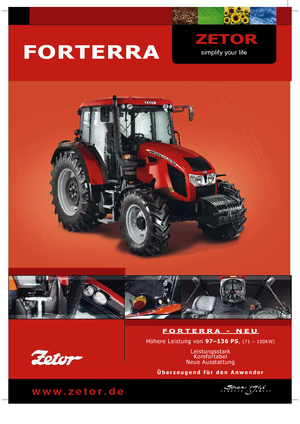 Tractoren met vierwielaandrijving Zetor Forterra 105