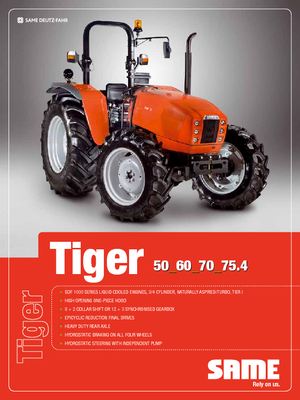 Tractoren met vierwielaandrijving SAME Tiger 75