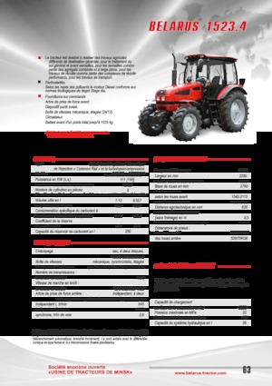 Tractoren met vierwielaandrijving Belarus 1523.4