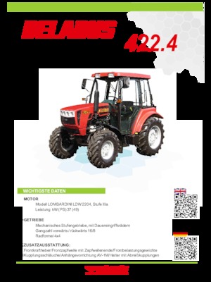 Tractoren met vierwielaandrijving Belarus 422.4