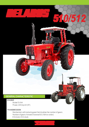 Tractoren met vierwielaandrijving Belarus 512