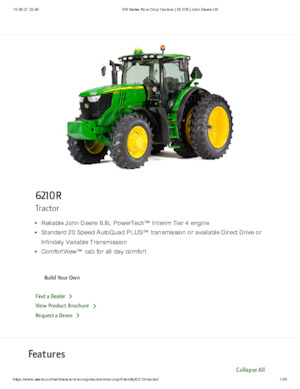 Tractoren met vierwielaandrijving John Deere 6210 R