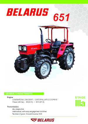 Tractoren met vierwielaandrijving Belarus 651