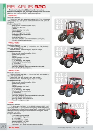 Tractoren met vierwielaandrijving Belarus 920.4