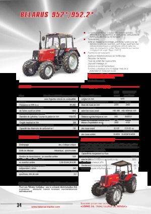 Tractoren met vierwielaandrijving Belarus 952.2