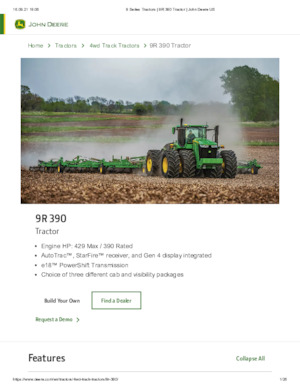 Tractoren met vierwielaandrijving John Deere 9R 390