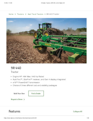 Tractoren met vierwielaandrijving John Deere 9R 440