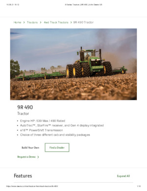 Tractoren met vierwielaandrijving John Deere 9R 490