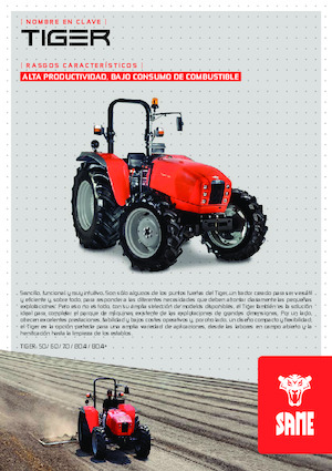 Tractoren met vierwielaandrijving SAME Tiger 80.4+