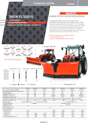 Instelbare sneeuwruimers Ursus PDZ 22