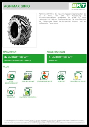 Landbouwbanden BKT AGRIMAX SIRIO 540/65 R 38