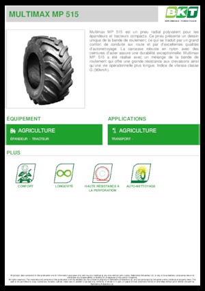 Landbouwbanden BKT MULTIMAX MP 515 445/65 R 22.5 MPT