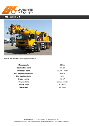 All-terrain kranen Marchetti MG 60.3-1 (6x4x6)