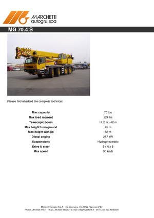 All-terrain kranen Marchetti MG 70.4 S (8x6x8)