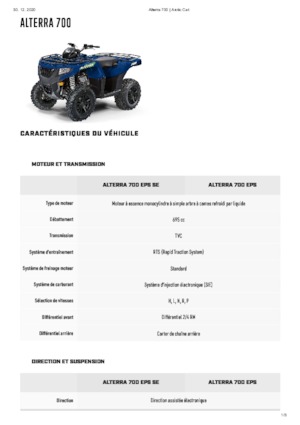 Terreinwagens & Quads Artic Cat ALTERRA EPV 700 EPS 