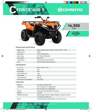 Terreinwagens & Quads CFMOTO CFORCE 400