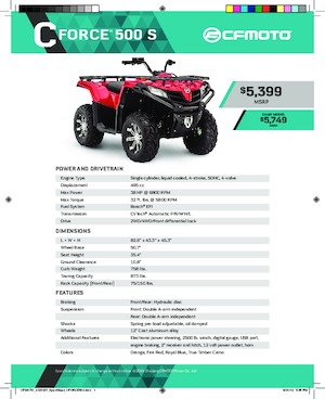 Terreinwagens & Quads CFMOTO CFORCE 500