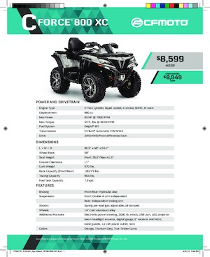 Terreinwagens & Quads CFMOTO CFORCE 800XC