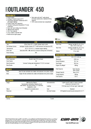 Terreinwagens & Quads can-am OUTLANDER 450 
