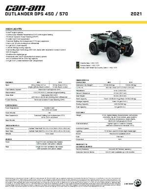 Terreinwagens & Quads can-am OUTLANDER 450 DPS 