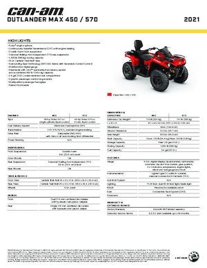Terreinwagens & Quads can-am OUTLANDER 450 MAX 