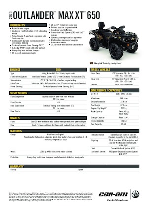 Terreinwagens & Quads can-am OUTLANDER MAX XT 650 