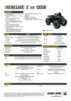 Terreinwagens & Quads can-am RENEGADE X MR 1000R
