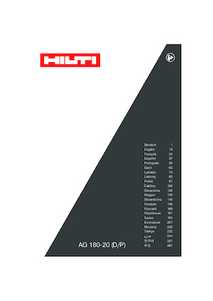 Haakse slijpmachines Hilti AG 180-P