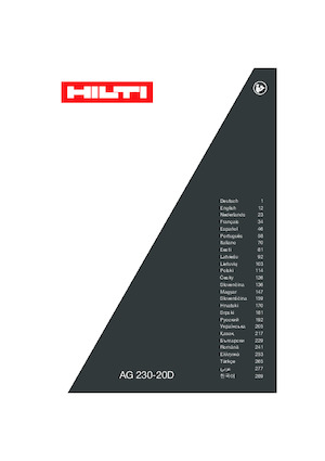 Haakse slijpmachines Hilti AG 230-20D