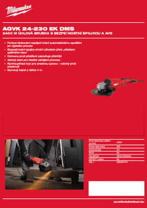 Haakse slijpmachines Milwaukee AGVK 24-230 EK DMS