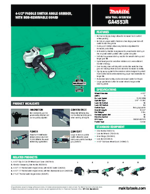 Haakse slijpmachines Makita GA4553R 
