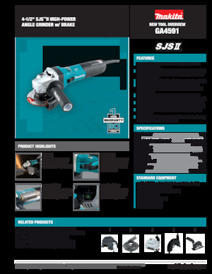 Haakse slijpmachines Makita GA4591
