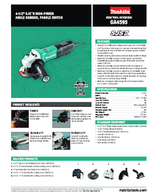 Haakse slijpmachines Makita GA4595
