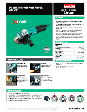 Haakse slijpmachines Makita GA5080