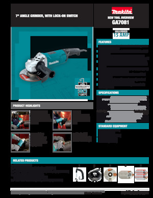 Haakse slijpmachines Makita GA7081