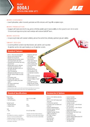 Knikarmhoogwerkers op wielen JLG 800AJ