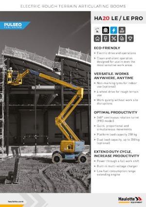 Knikarmhoogwerkers op wielen Haulotte HA20 LE PRO