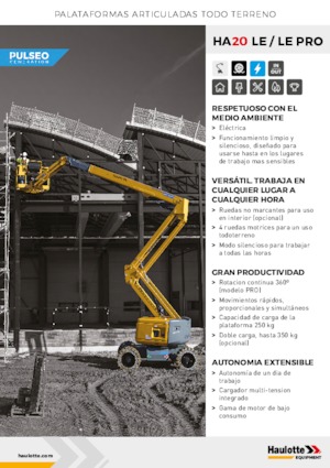 Knikarmhoogwerkers op wielen Haulotte HA20 LE PRO