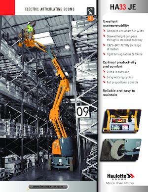 Knikarmhoogwerkers op wielen Haulotte HA33 JE