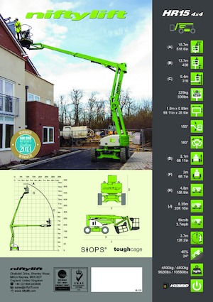 Knikarmhoogwerkers op wielen Niftylift HR15D