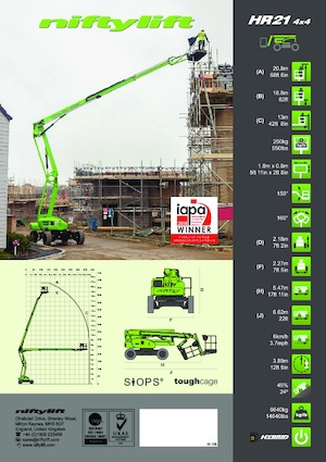 Knikarmhoogwerkers op wielen Niftylift HR21D