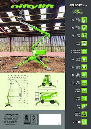 Knikarmhoogwerkers op wielen Niftylift SD120T