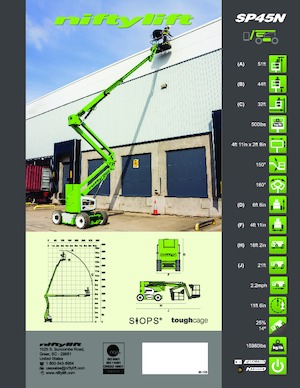 Knikarmhoogwerkers op wielen Niftylift SP45N