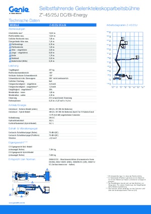 Knikarmhoogwerkers op wielen Genie Z-45/25J Bi-Energy