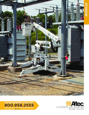 Op aanhangwagen gemonteerde knikarmhoogwerkers Altec AT40GW