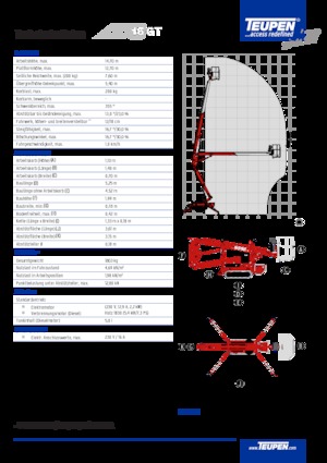 Knikarmhoogwerkers op rupsbanden TEUPEN LEO15GT