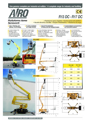 Knikarmhoogwerkers op rupsbanden AIRO R17 DC